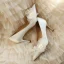 Elegant White Pearl Flower Wedding Shoes 2021 Leather 7 cm Stiletto Heels High Heels Pointed Toe Wedding Pumps