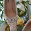 Charming White Lace Rhinestone Wedding Shoes 2021 Leather 7 cm Stiletto Heels High Heels Pointed Toe Wedding Pumps