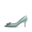 Illusion Mint Green Rhinestone Embroidered Prom Pumps 2021 Leather 6 cm Stiletto Heels High Heels Pointed Toe Pumps