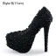 Sexy Black Rave Club Lace Flower Pearl Pumps 2021 14 cm Stiletto Heels Pointed Toe High Heels Pumps