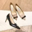 Chic / Beautiful OL Office Black Pumps 2021 Buckle 7 cm Stiletto Heels High Heels Pointed Toe Pumps