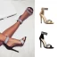 Sexy Schwarz Abend Strass Sandalen Damen 2021 Knöchelriemen 11 cm Stilettos Peeptoes Hochhackige