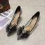 Schöne Schwarz Durchsichtige Ball Pumps 2021 Strass Schleife 7 cm Stilettos Hochhackige Spitzschuh Pumps