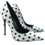 Chic / Beautiful Prom Ivory Spotted Pumps 2021 Satin 12 cm Stiletto Heels Pointed Toe High Heels Pumps