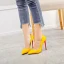 Sexy Gele Feest Pumps 2021 Leer 12 cm Naaldhakken / Stiletto Hoge Hakken Spitse Neus Pumps