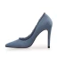 Fashion Pool Blue Street Wear Canvas Pumps High Heels 2021 10 cm Stiletto Heels Pointed Toe Pumps
