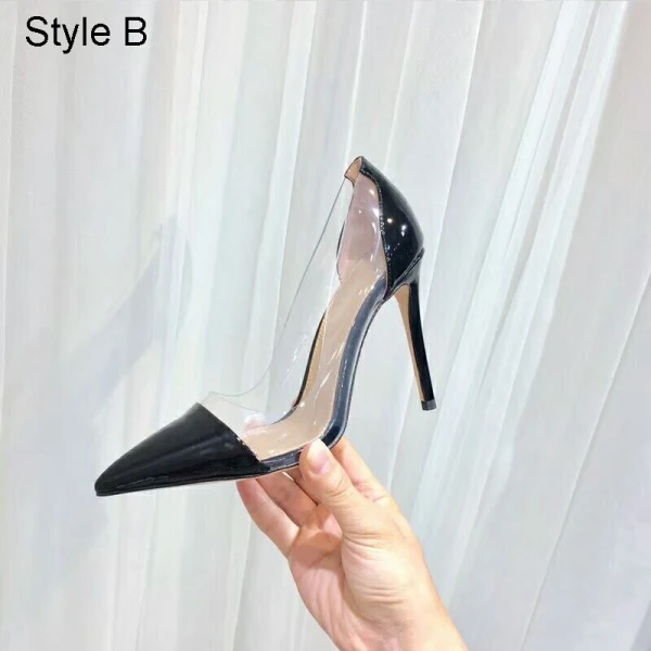 Schöne Transparent Rot Cocktail Pumps 2021 8 cm Stilettos Hochhackige Spitzschuh Pumps