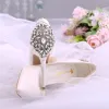 Élégant Blanche Faux Diamant La Mariée Chaussure De Mariée 2021 10 cm Talons Aiguilles À Bout Pointu Mariage Talons Hauts