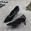 Vintage Schwarz Freizeit Leder Strass Pumps 2021 7 cm Stilettos Hochhackige Spitzschuh Pumps