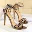 Sexy Silver Cocktail Party Rivet Womens Sandals 2021 T-Strap 11 cm Stiletto Heels Pointed Toe Sandals