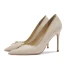 Mode Noire Vêtement de rue Cuir Escarpins 2021 10 cm Talons Aiguilles Talons Hauts À Bout Pointu Escarpins
