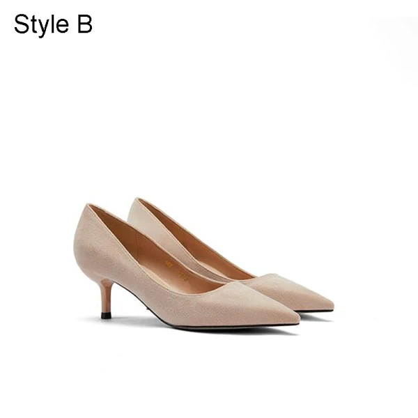 Schlicht Lindgrün Freizeit Wildleder Pumps 2021 5 cm Stilettos Spitzschuh Pumps Hochhackige