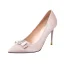 Fashion Blushing Pink Evening Party Rhinestone Bow Pumps 2021 9 cm Stiletto Heels Pointed Toe Pumps High Heels