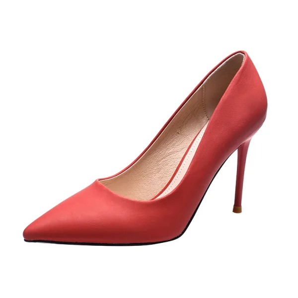 Simple Noire Bureau OL Escarpins 2021 9 cm Talons Aiguilles À Bout Pointu Escarpins Talons Hauts