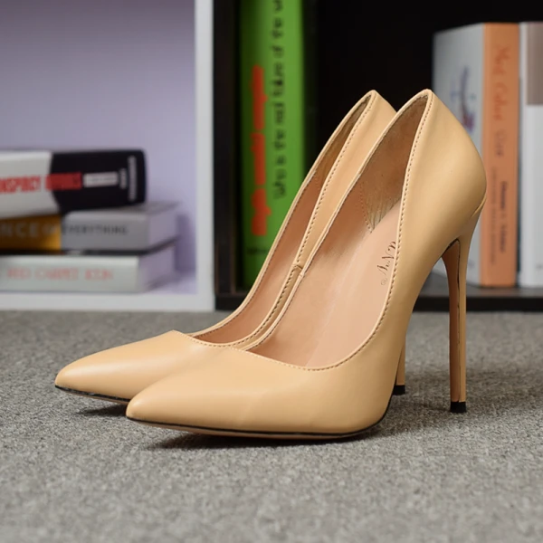 Modest / Simple Black 2021 Street Wear Pumps Leather 12 cm High Heels Pointed Toe Pumps Stiletto Heels 12 cm