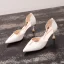 Charmant Sexy Weiß Abend Sandalen Damen 2021 T-Riemen 6 cm Stilettos Spitzschuh Sandaletten Hochhackige