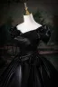 Vintage / Retro Black Prom Dresses 2025 Ball Gown Off-The-Shoulder Short Sleeve Backless Floor-Length / Long Prom Formal Dresses