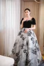 Élégant Noire Robe De Bal 2023 Princesse Faux Diamant Encolure Carrée Manches Courtes Dos Nu Longue Promo Robe De Ceremonie