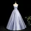 Chic / Beautiful Lavender Prom Dresses 2025 Ball Gown Strapless Sleeveless Backless Floor-Length / Long Formal Dresses