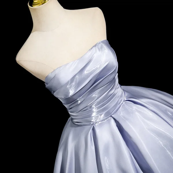 Chic / Beautiful Lavender Prom Dresses 2025 Ball Gown Strapless Sleeveless Backless Floor-Length / Long Formal Dresses