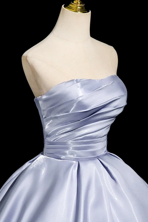 Chic / Beautiful Lavender Prom Dresses 2025 Ball Gown Strapless Sleeveless Backless Floor-Length / Long Formal Dresses