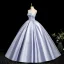 Chic / Beautiful Lavender Prom Dresses 2025 Ball Gown Strapless Sleeveless Backless Floor-Length / Long Formal Dresses