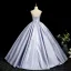 Chic / Beautiful Lavender Prom Dresses 2025 Ball Gown Strapless Sleeveless Backless Floor-Length / Long Formal Dresses