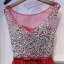 Sparkly Red Formal Dresses Evening Dresses  2017 Sequins Bow Backless Scoop Neck Sleeveless Ankle Length Empire