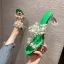 Chic / Beautiful Yellow Street Wear Pearl Womens Sandals 2021 7 cm Crystal Thick Heels Open / Peep Toe Sandals High Heels