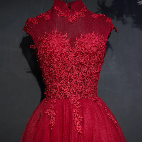Chic / Beautiful Formal Dresses 2017 Lace Flower Sequins High Neck Sleeveless Floor-Length / Long Ball Gown Evening Dresses
