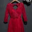 Chic / Belle Rouge Robe De Ceremonie Robe De Soirée 2017 Dentelle Paillettes Noeud Dos Nu Longueur Cheville V-Cou 3/4 Manches Princesse