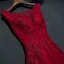 Chic / Beautiful Red Formal Dresses Evening Dresses  2017 Lace Flower Sleeveless Square Neckline A-Line / Princess