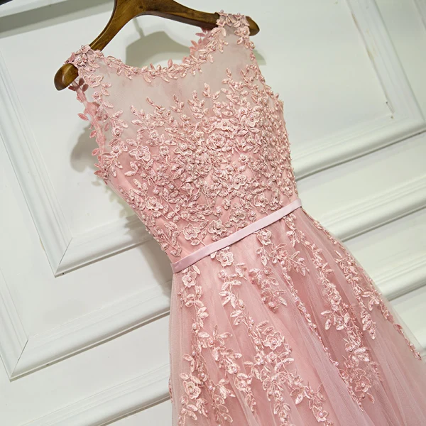 Chic / Beautiful Bridesmaid Dresses 2017 A-Line / Princess Lace Flower Pearl Strappy Sleeveless Ankle Length Wedding Party Dresses