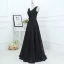 Classic Black Formal Dresses 2017 A-Line / Princess Lace Flower Bow V-Neck Sleeveless Floor-Length / Long Evening Dresses