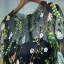 Chic / Belle Noir Robe De Ceremonie Robe De Soirée 2017 En Dentelle Fleur Encolure Dégagée 1/2 Manches Courte Princesse
