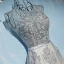 Chic / Belle Gris Robe Pour Mariage 2017 En Dentelle Fleur Paillettes Lanières Sans Manches Encolure Dégagée Longueur Cheville Empire Robe Demoiselle D'honneur