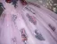 Elegant Lilac Beading Sequins Lace Flower Prom Dresses 2025 Ball Gown Off-The-Shoulder Short Sleeve Backless Floor-Length / Long Prom Formal Dresses