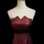 Sexy Burgundy Glitter Prom Dresses 2025 Trumpet / Mermaid Strapless Sleeveless Backless Floor-Length / Long Evening Party Formal Dresses