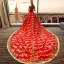 Luxe Rouge Robe De Mariée Princesse 2018 En Dentelle Paillettes De l'épaule Sans Manches Dos Nu Royal Train Mariage