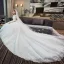 Moderne / Mode Rouge Robe De Mariée 2018 Princesse Appliques En Dentelle Cristal Encolure Dégagée 3/4 Manches Royal Train Mariage