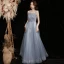 Chic / Belle Bleu Ciel Gris Paillettes Robe De Bal 2021 Princesse Bretelles Spaghetti Sans Manches Dos Nu Longue Promo Robe De Ceremonie