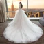 Wedding Dresses Red Zipper Up Appliques Crystal Flower Lace Cathedral Train Lace Tulle High Neck Wedding Fall Spring Summer 3/4 Sleeve Chic / Beautiful Ball Gown 2018