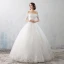 Amazing / Unique Formal Dresses 2017 Ball Gown Lace Flower Backless Off-The-Shoulder 1/2 Sleeves Floor-Length / Long Prom Dresses