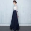 Elegant Formal Dresses 2017 A-Line / Princess Lace Flower Beading Sequins 3/4 Sleeve Scoop Neck Ankle Length Prom Dresses