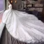 Luxury / Gorgeous Ivory Wedding Dresses 2018 Ball Gown Appliques Lace Flower Sequins V-Neck Backless Short Sleeve Royal Train Wedding