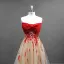 Chic / Belle Champagne Robe De Bal 2018 Princesse En Dentelle Fleur Noeud Bustier Dos Nu Sans Manches Train De Balayage Robe De Ceremonie