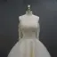 Luxury / Gorgeous Champagne Wedding Dresses 2018 Ball Gown Lace Flower Beading Sequins Strapless Short Sleeve Backless Royal Train Wedding