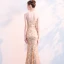 Chinese style Champagne Evening Dresses  2018 Trumpet / Mermaid Sequins Rhinestone High Neck Sleeveless Floor-Length / Long Formal Dresses
