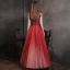 High-end Burgundy Prom Dresses 2021 A-Line / Princess High Neck Handmade  Beading Crystal Rhinestone Sleeveless Floor-Length / Long Prom Formal Dresses