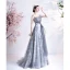 Fashion Grey Pearl Rhinestone Sequins Prom Dresses 2021 A-Line / Princess Ruffle Spaghetti Straps Sleeveless Backless Floor-Length / Long Prom Formal Dresses
